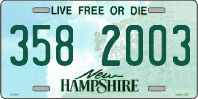 NH license plate 3582003