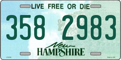 NH license plate 3582983
