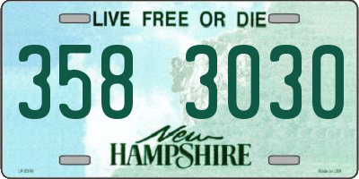 NH license plate 3583030
