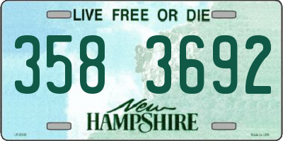 NH license plate 3583692