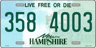 NH license plate 3584003