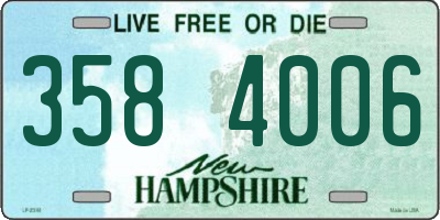 NH license plate 3584006
