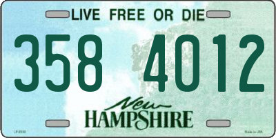 NH license plate 3584012