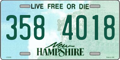 NH license plate 3584018