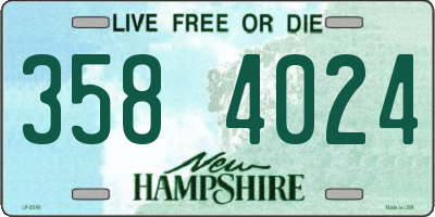 NH license plate 3584024