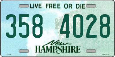 NH license plate 3584028