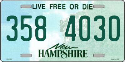 NH license plate 3584030