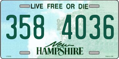 NH license plate 3584036