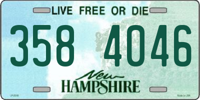 NH license plate 3584046