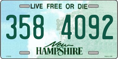 NH license plate 3584092