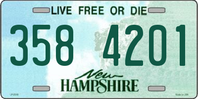 NH license plate 3584201