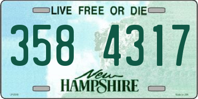NH license plate 3584317