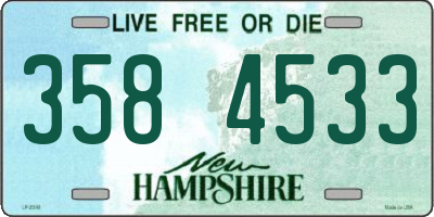 NH license plate 3584533