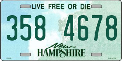 NH license plate 3584678