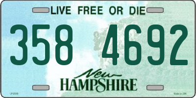 NH license plate 3584692