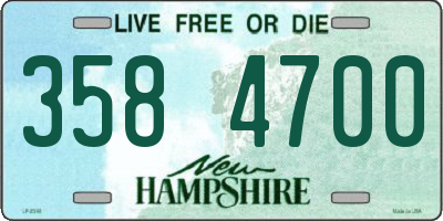 NH license plate 3584700