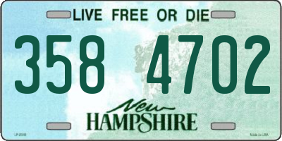 NH license plate 3584702
