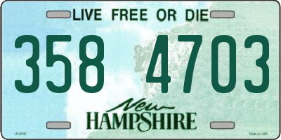 NH license plate 3584703