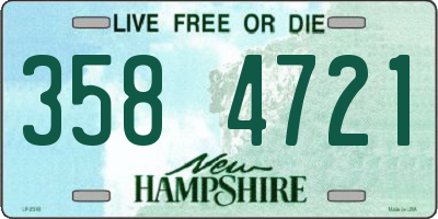 NH license plate 3584721