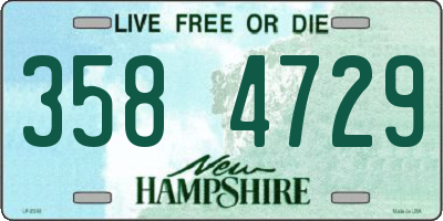 NH license plate 3584729