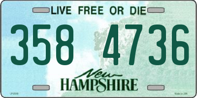 NH license plate 3584736