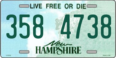 NH license plate 3584738