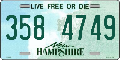 NH license plate 3584749