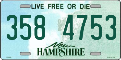 NH license plate 3584753