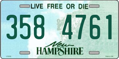 NH license plate 3584761