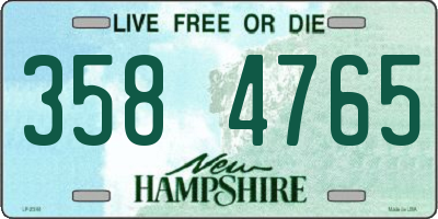 NH license plate 3584765
