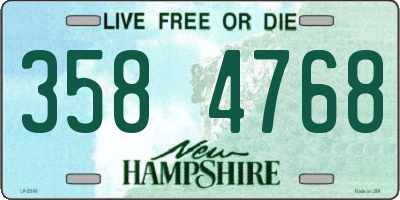 NH license plate 3584768