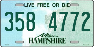 NH license plate 3584772