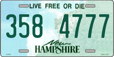 NH license plate 3584777