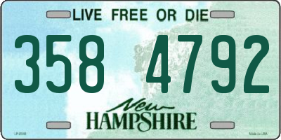 NH license plate 3584792