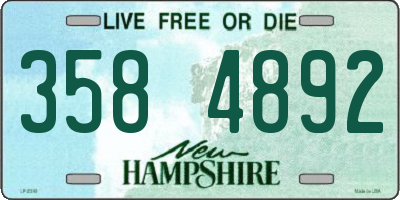 NH license plate 3584892