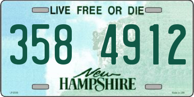NH license plate 3584912