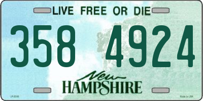 NH license plate 3584924
