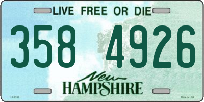 NH license plate 3584926