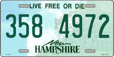 NH license plate 3584972