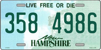 NH license plate 3584986