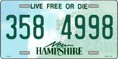 NH license plate 3584998