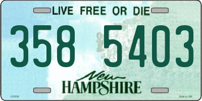 NH license plate 3585403
