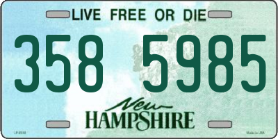 NH license plate 3585985