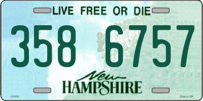 NH license plate 3586757