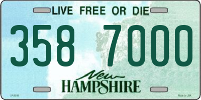 NH license plate 3587000