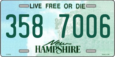 NH license plate 3587006