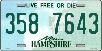 NH license plate 3587643