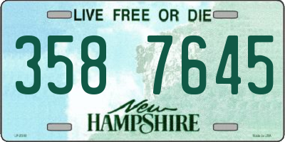 NH license plate 3587645