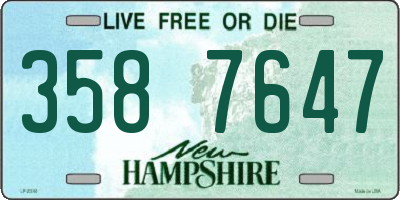 NH license plate 3587647