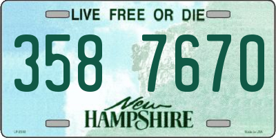 NH license plate 3587670